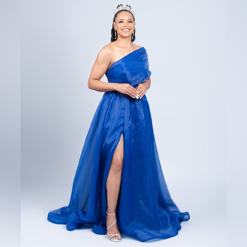Tulle Prom Dresses for Women One Shoulder Ball Gown A Line Long Formal Dresses